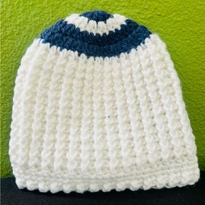 Handmade crochet knit hat shimmer thread